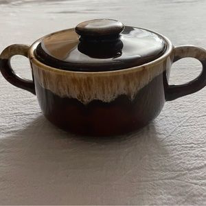 A small ceramic casserole dish